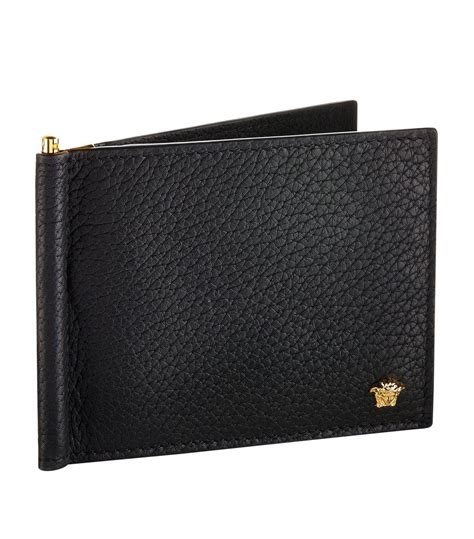 versace mens black leather wallet